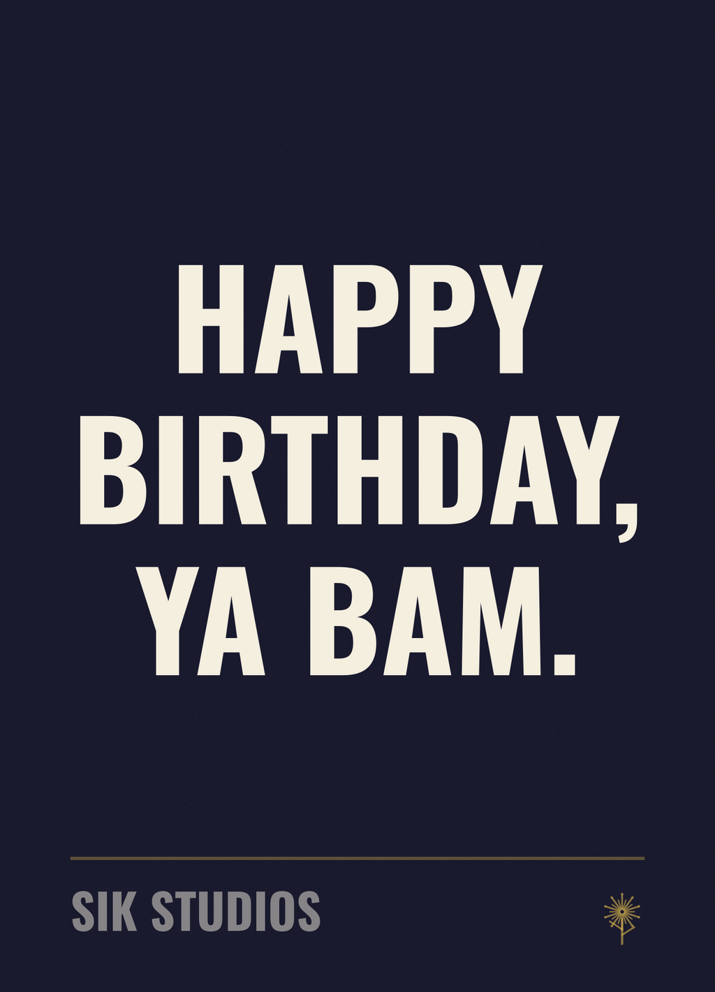 Happy Birthday Ya Bam — Sik Studios Scottish Birthday Card, Aberdeen Night