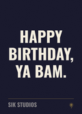 Happy Birthday Ya Bam — Sik Studios Scottish Birthday Card, Aberdeen Night