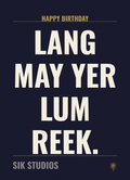Lang May Yer Lum Reek — Traditional Scottish Birthday Card, Aberdeen Night