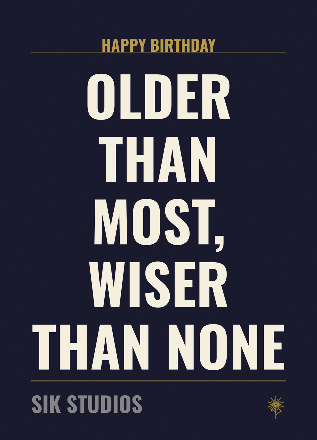 Older Than Most Wiser Than None — Sik Studios Scottish Birthday Card, Aberdeen Night